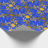 Blauw en gouden vector naadloos patroon cadeaupapier (Hoek)