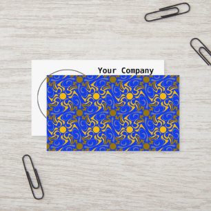 Blauw en gouden vector naadloos patroon visitekaartje
