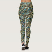 Blauw en Gouden Vlinder Vleugel Collage Leggings (Achterkant)