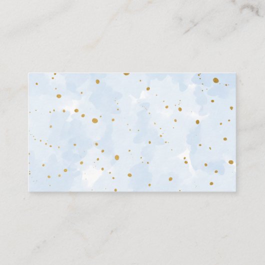 Blauw en gouden Waterverf, luierskaartje Informatiekaartje (Achterkant)