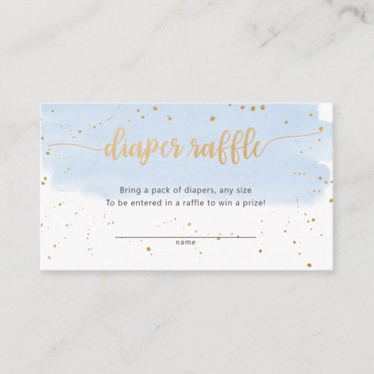 Blauw en gouden Waterverf, luierskaartje Informatiekaartje (Voorkant)