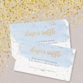 Blauw en gouden Waterverf, luierskaartje Informatiekaartje