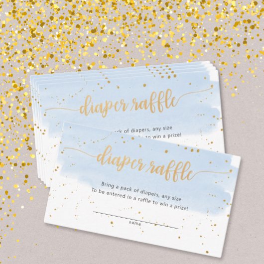 Blauw en gouden Waterverf, luierskaartje Informatiekaartje