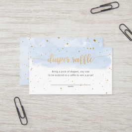 Blauw en gouden Waterverf, luierskaartje Visitekaartje