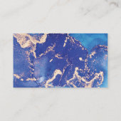 Blauw en gouden waterverf visitekaartje (Achterkant)