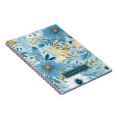 Blauw- en goudFloral Notitieboek (Rechterzijde)