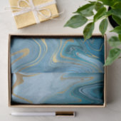 Blauw- en goudgatpatroon 5 tissuepapier (Geschenk)