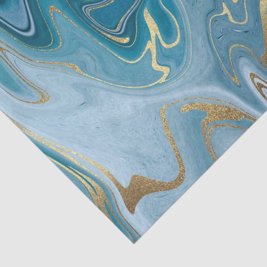 Blauw- en goudgatpatroon 5 tissuepapier (Detail)