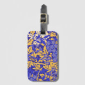 Blauw en goudgeel voor sierdoeleinden bagagelabel (Voorkant (verticaal))