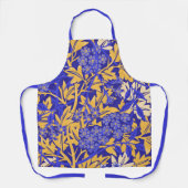 Blauw en goudgeel voor sierdoeleinden schort (Voorkant)