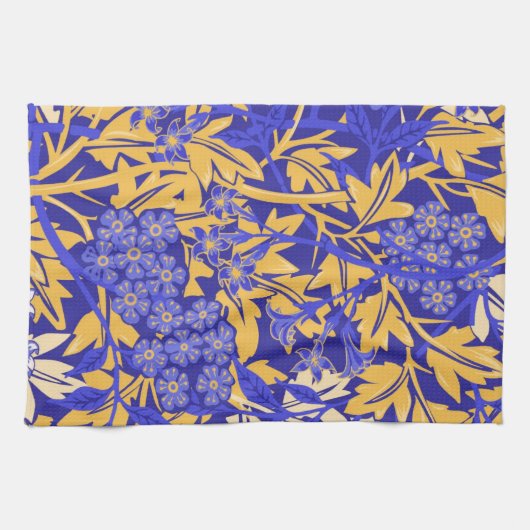 Blauw en goudgeel voor sierdoeleinden theedoek (Horizontaal)