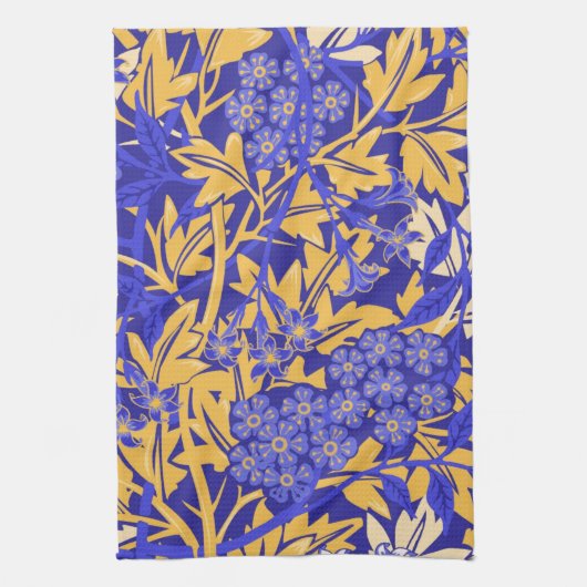 Blauw en goudgeel voor sierdoeleinden theedoek (Verticaal)