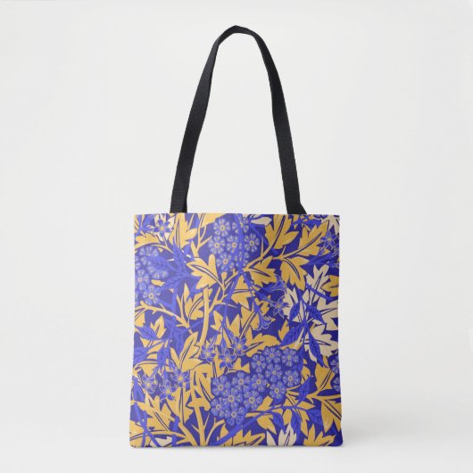 Blauw en goudgeel voor sierdoeleinden tote bag (Voorkant)