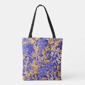 Blauw en goudgeel voor sierdoeleinden tote bag (Achterkant)