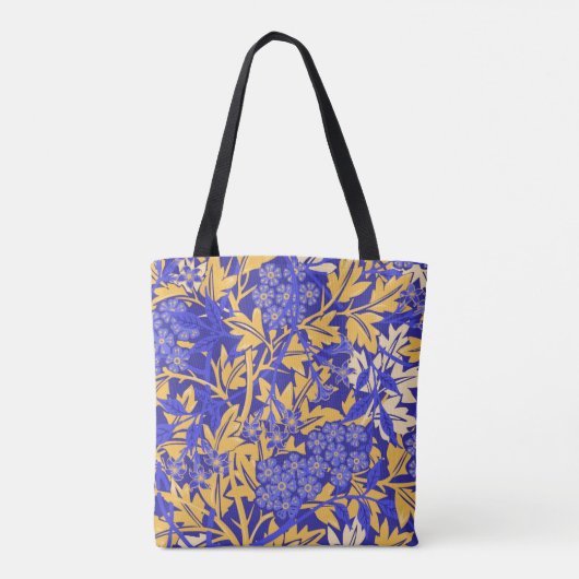 Blauw en goudgeel voor sierdoeleinden tote bag (Achterkant)