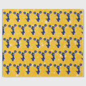 Blauw- en goudgele verlooppapier cadeaupapier (Vlak)