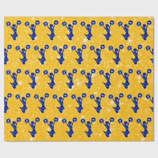 Blauw- en goudgele verlooppapier cadeaupapier (Vlak)