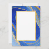 blauw en goudgeode | Bat Mitzvah Kaart (Achterkant)