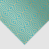 Blauw en goudgeometrisch patroon tissuepapier (Detail)