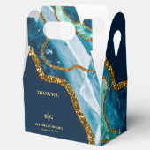 Blauw- en goudgetijden Glitter Wedding Bedankdoosjes (Geopend)