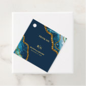 Blauw- en goudgetijden Glitter Wedding Bedankjes Labels (In situ)