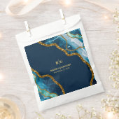 Blauw- en goudgetijden Glitter Wedding Bedankzakje (Geknipt)