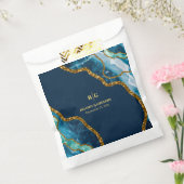 Blauw- en goudgetijden Glitter Wedding Bedankzakje (Gezegeld)