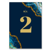 Blauw- en goudgetijden Glitter Wedding Kaart (Achterkant)