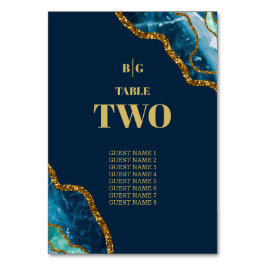 Blauw- en goudgetijden Glitter Wedding Kaart