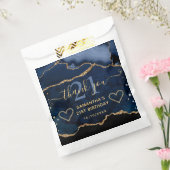 Blauw en goudglitter Agate Marble 21 ste verjaarda Bedankzakje (Gezegeld)