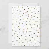 Blauw en goudglitter Confetti Moon Baby shower Kaart (Achterkant)