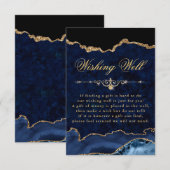 Blauw en goudglitter marmer Agate Wishing well Informatiekaartje (Voorkant / Achterkant)