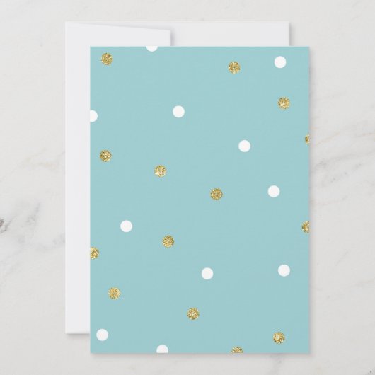 Blauw en goudglitter Oh Baby shower Kaart (Achterkant)