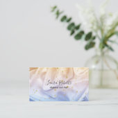 Blauw en goudglitter visitekaartje (Staand voorkant)