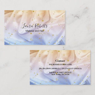 Blauw en goudglitter visitekaartje