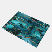 Blauw- en goudglitteragaat deurmat (Schuin)