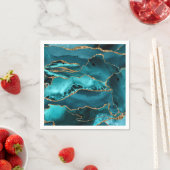 Blauw- en goudglitteragaat servet (Insitu)