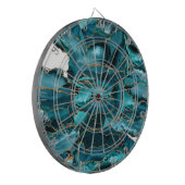 Blauw en goudglitteraglaat dartbord (Voorkant Links)