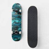Blauw en goudglitteraglaat persoonlijk skateboard (Voorkant)