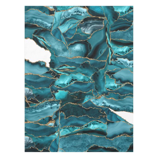 Blauw en goudglitteraglaat tafelkleed (Voorkant)