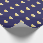 Blauw- en goudharten cadeaupapier (Hoek)