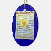 Blauw- en goudkankerhartversiering Gepersonaliseer Keramisch Ornament (Links)