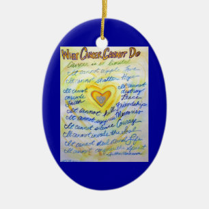 Blauw- en goudkankerhartversiering Gepersonaliseer Keramisch Ornament