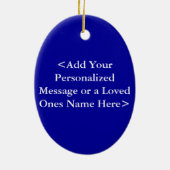 Blauw- en goudkankerhartversiering Gepersonaliseer Keramisch Ornament (Achterkant)