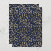 Blauw en goudkleurig Abstract deco verliest patroo Briefkaart (Voorkant / Achterkant)