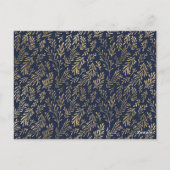 Blauw en goudkleurig Abstract deco verliest patroo Briefkaart (Achterkant)