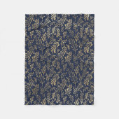 Blauw en goudkleurig Abstract deco verliest patroo Fleece Deken (Voorkant)