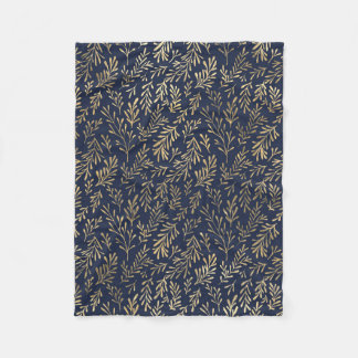 Blauw en goudkleurig Abstract deco verliest patroo Fleece Deken