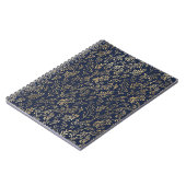 Blauw en goudkleurig Abstract deco verliest patroo Notitieboek (Linkerzijde)