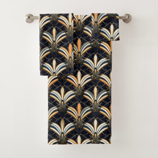 Blauw en goudkunst Deco Bad Handdoek (Insitu)